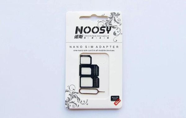 

4 in 1 noosy 3 adaptors nano sim to micro sim standard sim card adaptors with card needle for samsung galaxy smartphone