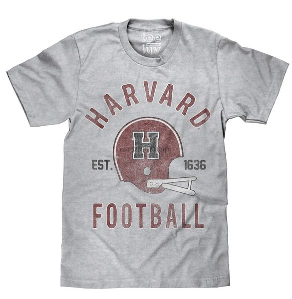 

tee luv harvard football t-shirt - harvard university athletics shirt