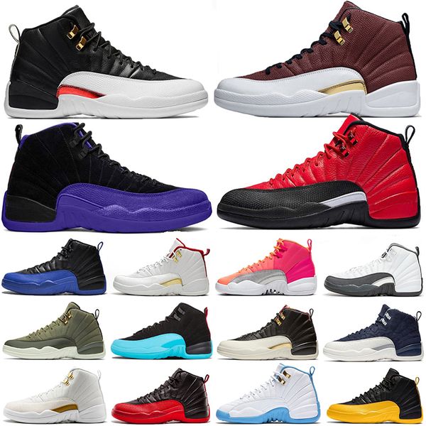 

new style reverse flu game dark concor 12 12s basketball shoes reverse taxi punch fiba bulls gym red mens trainers sports sn