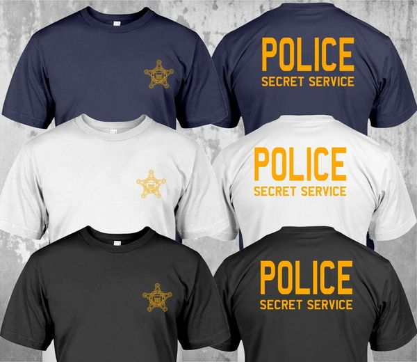 

new police secret service united states military special force custom t-shirt double side 2019 cotton casual printed tee