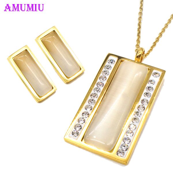 

amumiu full crystal square women jewelry sets luxury bridal wedding necklace and earrings african jewelry set js216, Silver