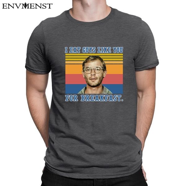 

envmenst cotton t shirt for men dahmer i eat guys like you for breakfast halloween horror t-shirt men women short-sleeve summer