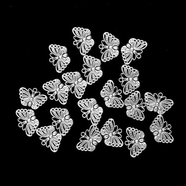 

20 pieces alloy butterfly charms pendant for jewelry making accessories diy, Black