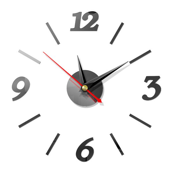

new creative numbers diy wall clock watch modern design wall watch for living room home decor acrylic clock mirror stickers
