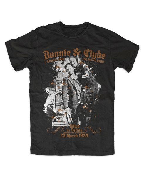 

bonnie und clyde premium t shirt gangster oldschool mafia mens t shirt summer o neck 100% cotton men short 018921