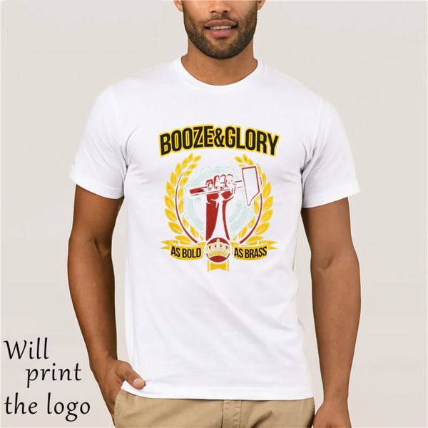 

funny t shirt men novelty tshirt booze and glory as bold as brass t-shirt