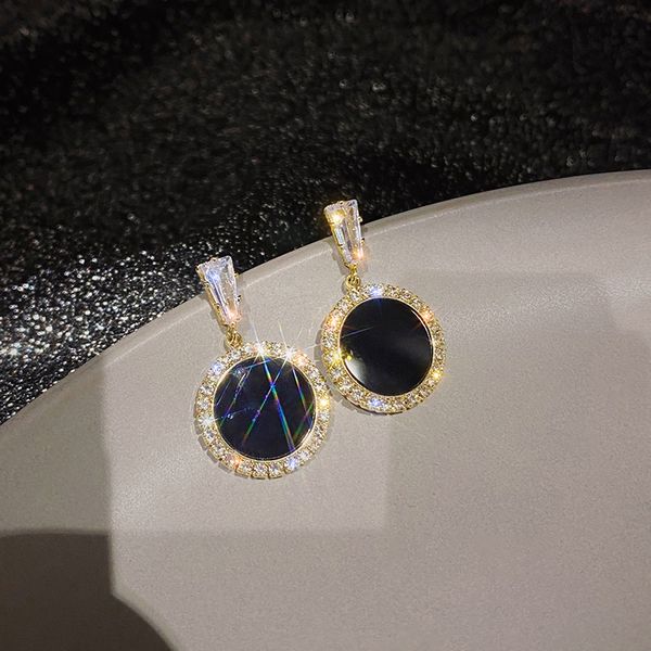 

earrings 2020 new fashion korean temperament black fashion simple ear stud cool all-match earrings, Golden;silver