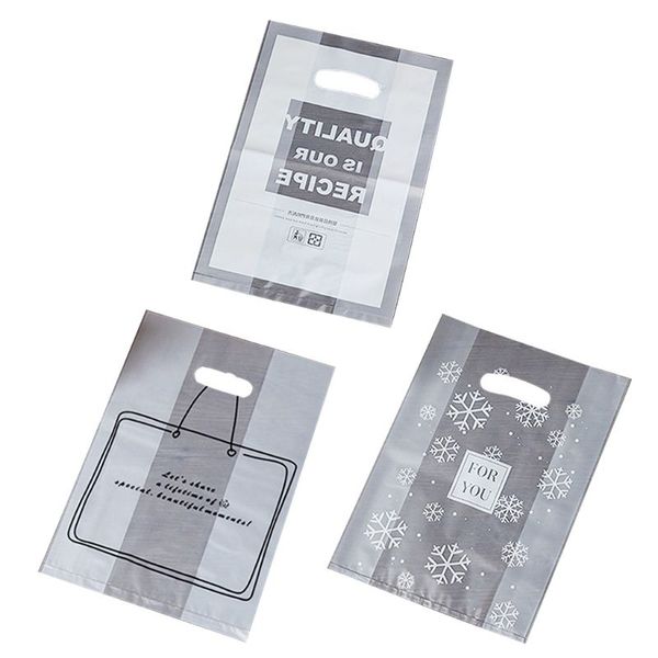 

50 pieces plastic dessert cake bread packaging delicate gift bag with handles