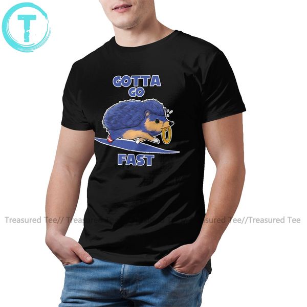 

hedgehog t shirt gotta go fast t-shirt beach printed tee shirt short sleeves awesome men plus size tshirt