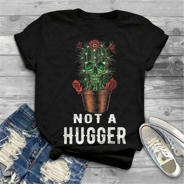 

skull cactus flower not a hugger men t-shirt cotton s-6xl summer casual tee shirt