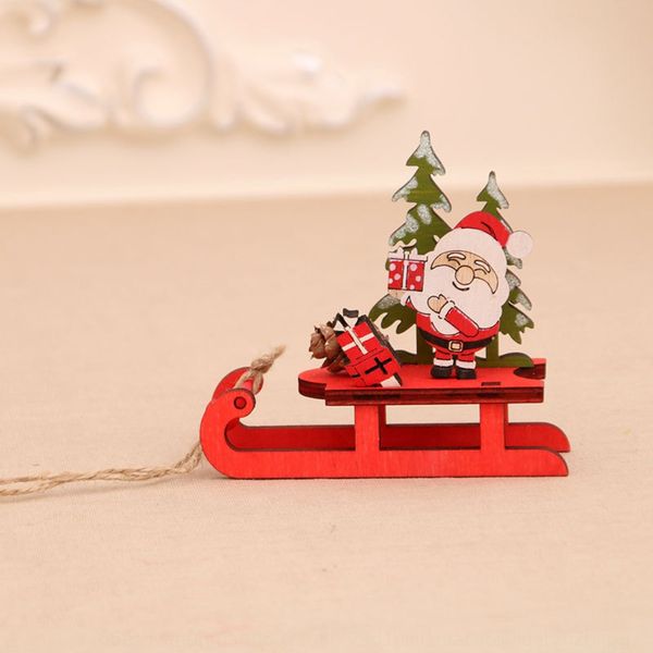 

2020 new wooden color assembled sleigh ornaments deer cart accessories gift pine cones christmas decorations 2020 new wooden color assembled