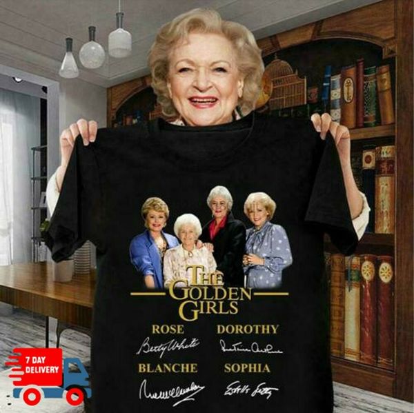 

golden girls подпись t-shirt для вентиляторов made in usa хлопок tee s-6xl