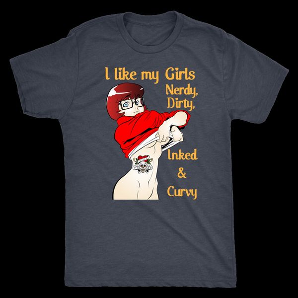 

nerdy dirty inked and curvy triblend velma t-shirt fitness tee shirt