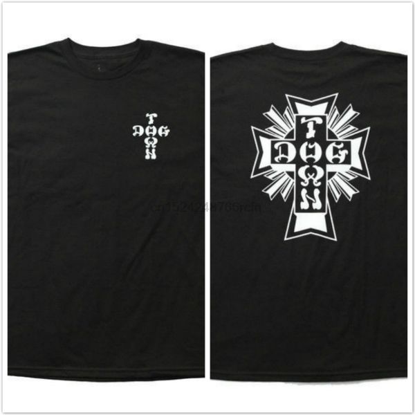 

dogtown og cross logo black t shirt men's fashion short sleeves cotton clothing