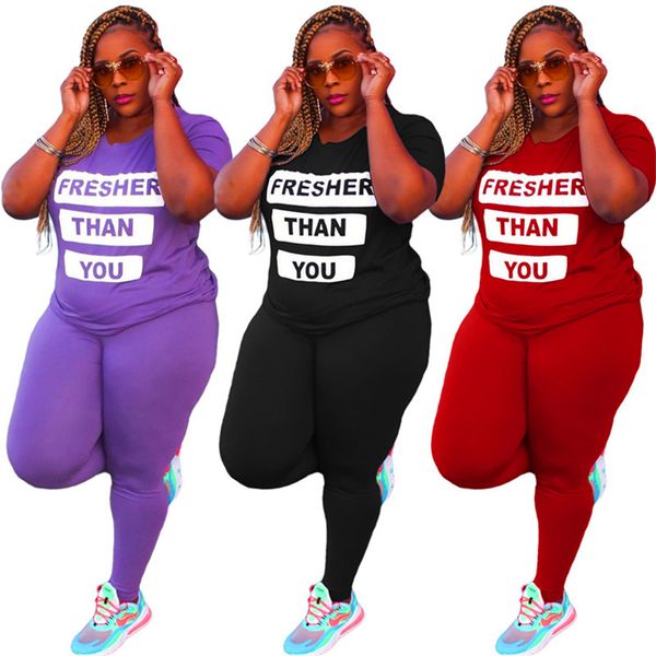 

women plus size sweatsuit solid color 2 piece set short sleeve t shirtleggings casual jogger suits winter sports outfits sportswear 3815, Black