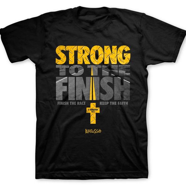 

kerusso strong to the finish t shirt - christian fashion gifts o-neck sunlight men t-shirt tee 2018 fashion