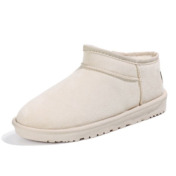 

fashion women's casual middle snow boots lady rain foot water shoes short tube flush shoes u-shape, Black