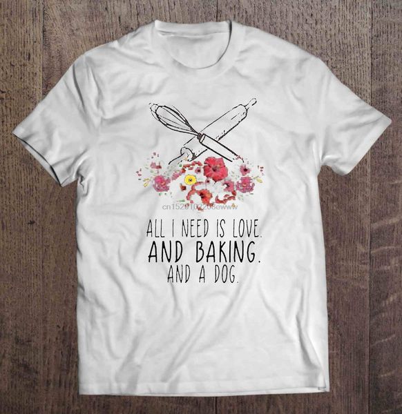 

men t shirt all i need is love and baking and a dog women t-shirt