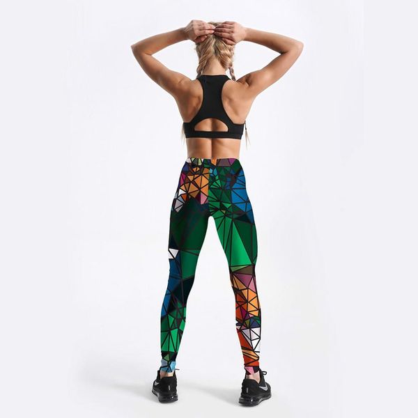 

leggings sample women's diamond color stitching leggings digital print pants trousers stretch pants plus size dropship, Black