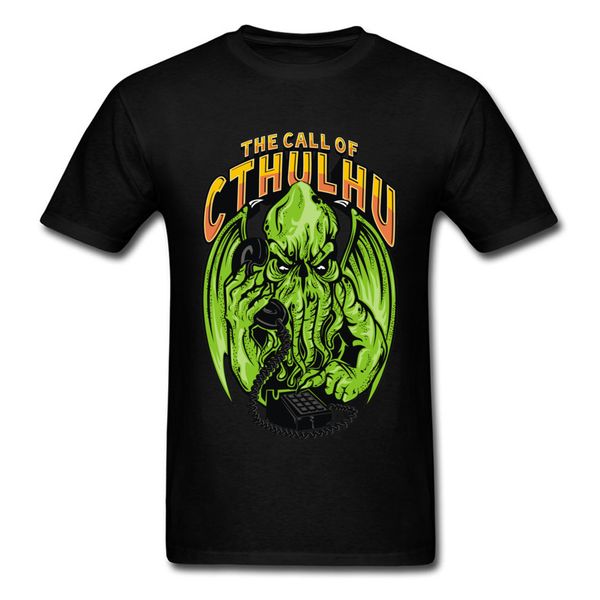 

2018 call of cthulhu funny men's t-shirt cartoon monster designer funky black tees shirt halloween custom 3xl