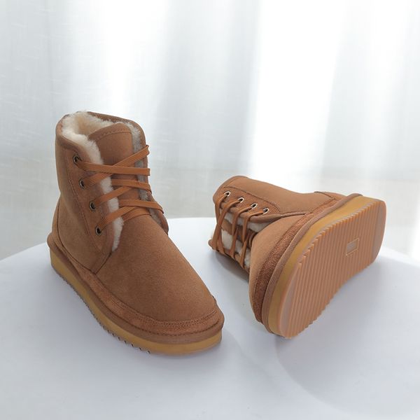 

nature wool women australia classic snow boos 100% genuiner leather short sheepskin winter waterproof shoes big 43, Black