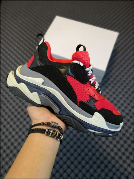 

2020 triple s men women fashion casual shoes vintage sneakers black white grey purple mens tennis trainers jogging walking size 36-45