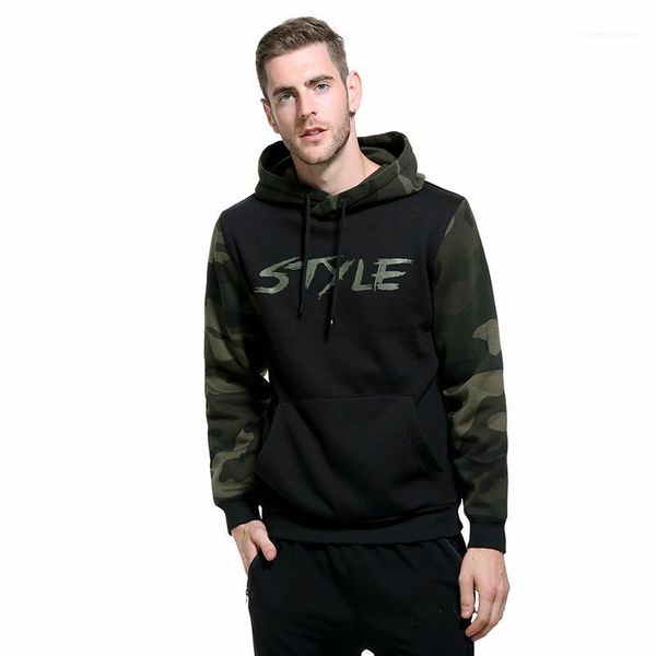 

males clothing mens designer letter printed hoodies fashion camouflage long sleeve hoodies casual contrast color hoodies, Black