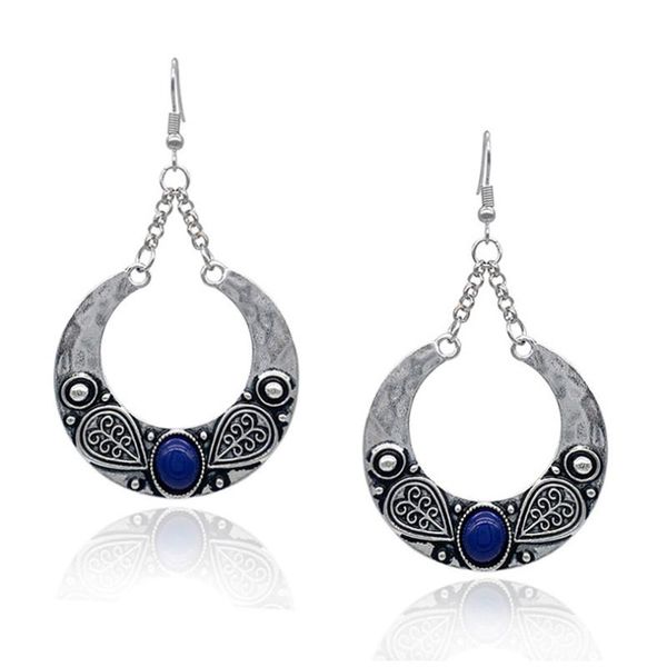 

урожай мотаться серьги 4 цвета синтетического камня посеребренной серьги boho pendientes ювелирных изделий женщины подарки, Silver