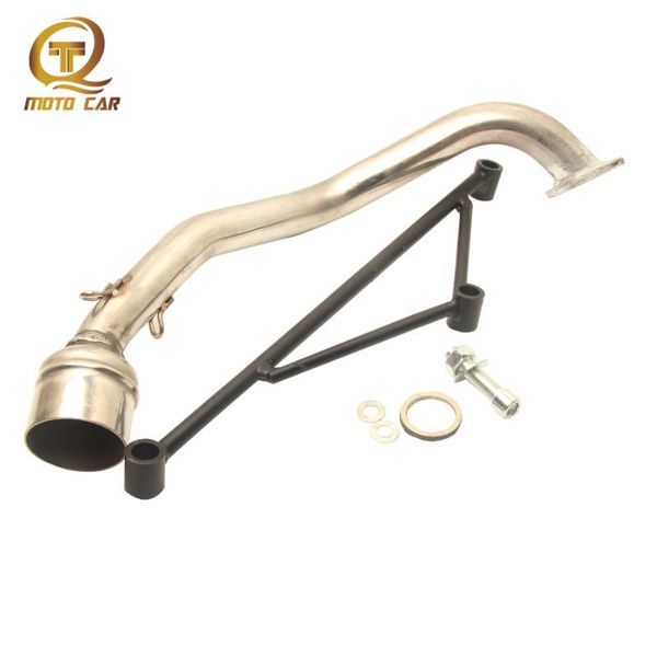 

1pc motorcycle exhaust pipe black fixed mounting bracket scooter exhaust racing escape for gy6 125cc 150cc 110 accessory