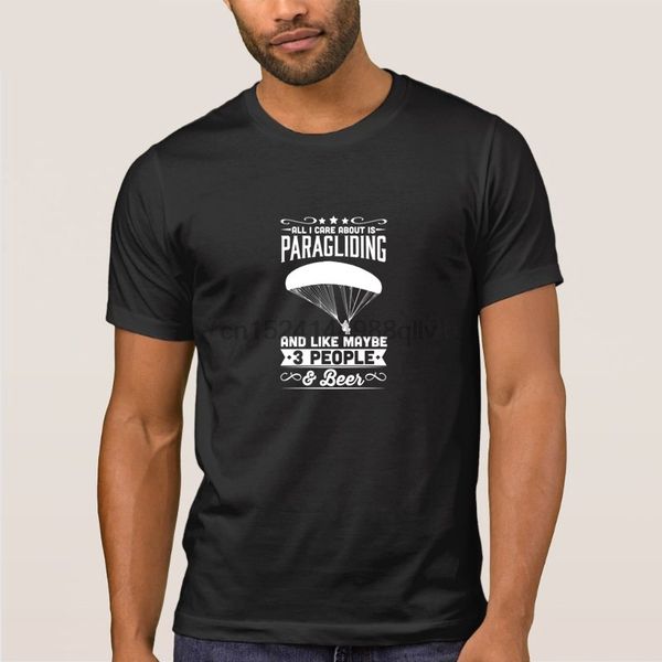 

funny tshirt men boy short sleeve 100% cotton all i care about is paragliding synchro group summer tees men tshirt