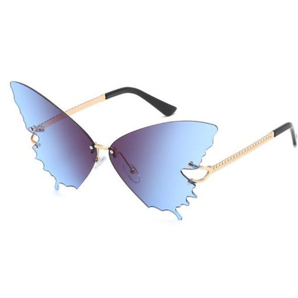 

sunglasses rimless butterfly oversized women gradient purple eyewear uv400 fashion shades summer travel glasses gafas oculos, White;black