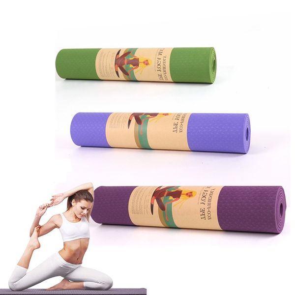 

tpe yoga mat 6mm thick 183*61cm for pilates workout exercise randomly picked color