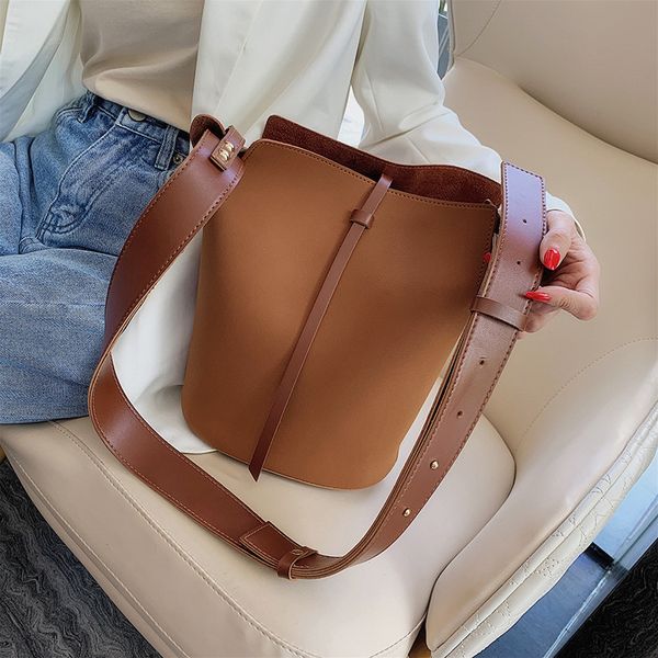 

корейский стиль мягкой кожи ladies bucket сумка роскошные твердые цветные сумки 2019 новых высокого качества девушки crossbody сумки