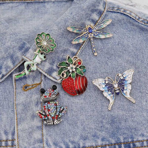 

pins, brooches alloy women men rhinestone insects butterfly bragonfly frog xmas fruit banquet wedding bridesmaid clothing brooch gifts, Gray