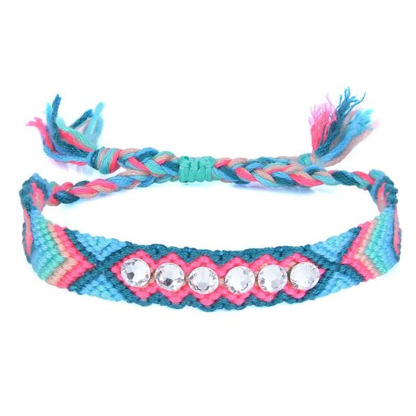 

c.quan chi hand braided friendship bracelets bohemian wide wrap bracelets adjustable bangle jewelry (blue green d, Golden;silver