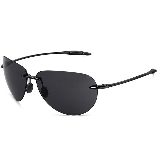 

juli classic sports sunglasses men women male driving golf pilot rimless ultralight frame sun glasses uv400 gafas de sol mj8008, White;black