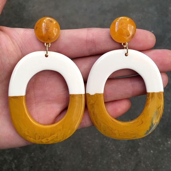 

dangle & chandelier ujbox 2021 long geometric oval square resin earrings women amazing wedding party drop ins, Silver