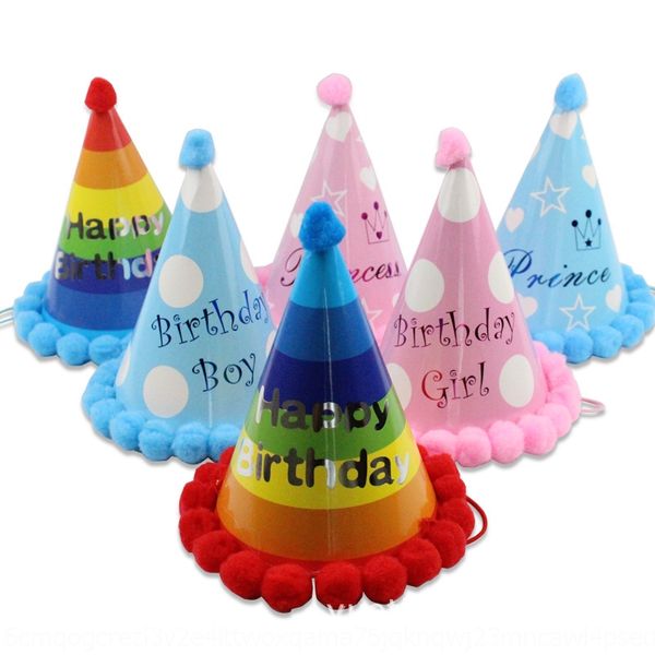 

children's new cashmere fur pointed corner party hat party decoration ball ball hat sw1eq