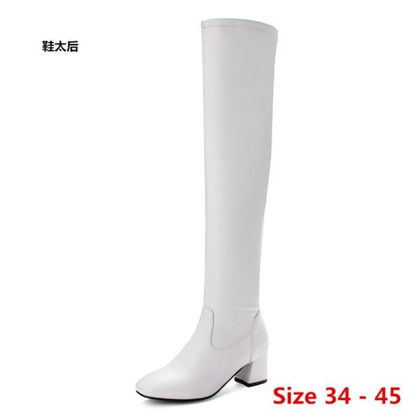 

high heel women over the knee boots high heels autumn woman shoes winter women long boots big size 34 - 45, Black
