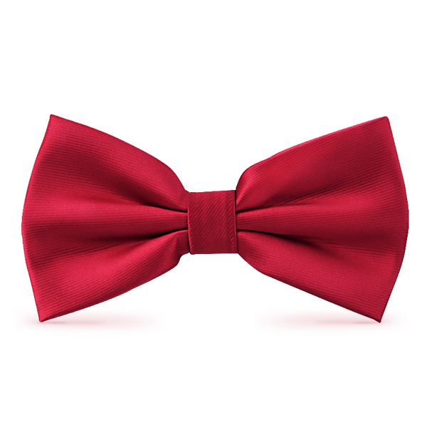 

2020 new fashion men's bow ties for wedding double fabric jujube red solid color bowtie club banquet butterfly tie with gift box, Black;gray