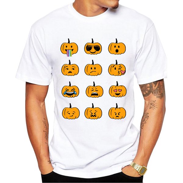 

2018. мужские рождества футболка мода halloween pumpkin expression printed мужчины футболка с коротким рукавом весёлого tops