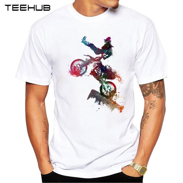 

2019 teehub men's fashion motor sport printed short sleeve t-shirt hipster o-neck design cool desgin tee