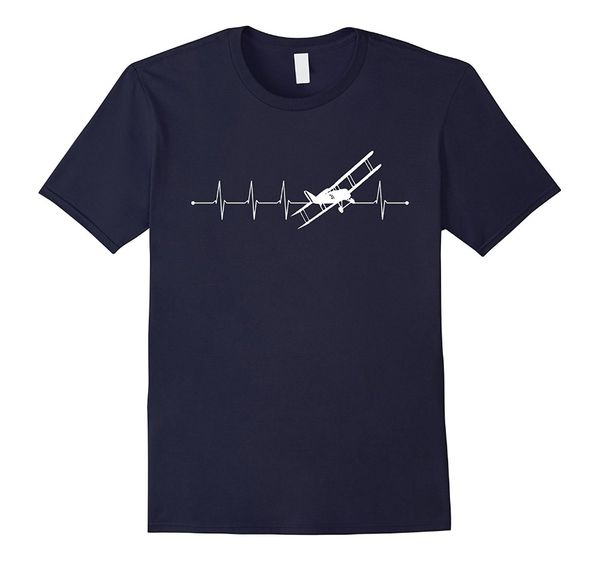 

футболки мода 2019 лето новый мужчины хлопок t-shirt mens самолет heartbeat pilot t-shirt повседневная tops футболочку