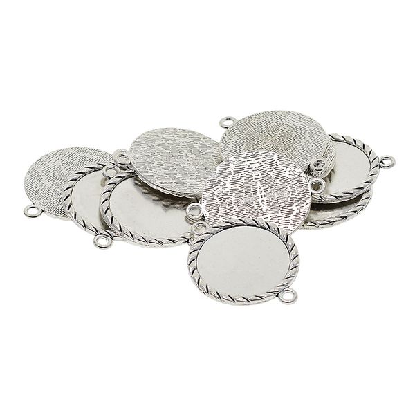 

10 pieces fit 25mm one sided double loop hanging classical cameo cabochon base setting for diy necklace bracelet jewelry findings, Black