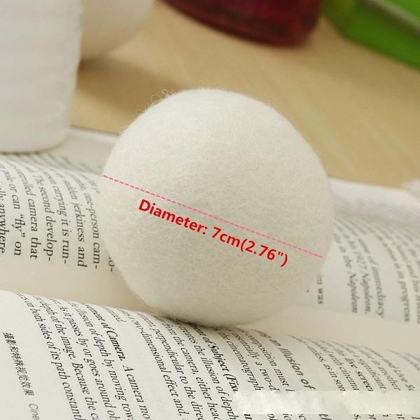 

7cm 2.76inch wool dryer balls premium reusable natural fabric softener static reduces helps dry clothes clean ball in laundry quicker 100pcs