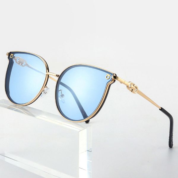 

sunglasses 2021 fashion cat eye women vintage summer sun glasses for gold metal uv400 shades feminino, White;black