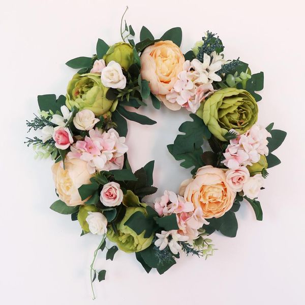 

моделирование шелковый пион цветок передней двери перемычка венок венок home decor свадьба