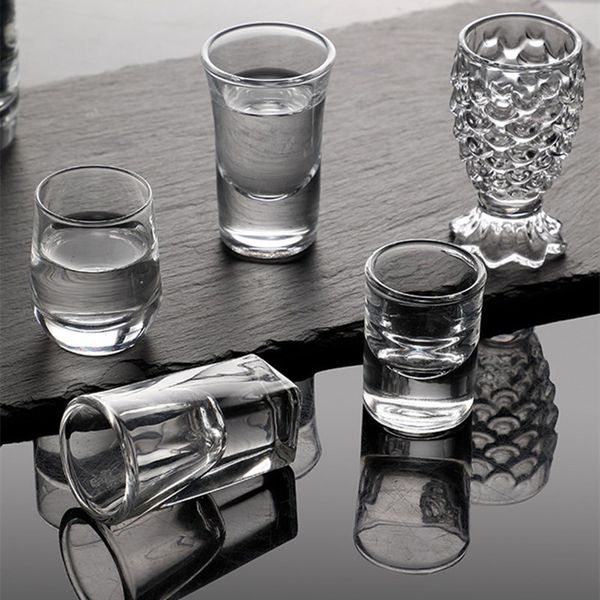 

creative household cups tumblers glass bullet cup liquor beer cocktail cups coffee tea cup heat-resistant jagermeister thick bottom cup 0214