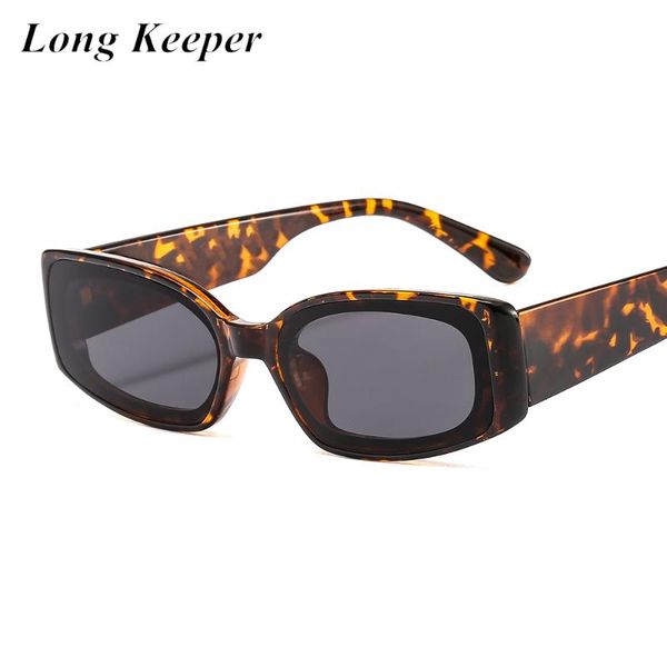 

2020 rectangle sunglasses men women fashion small square sun glasses retro leopard oculos lunette de soleil femme, White;black