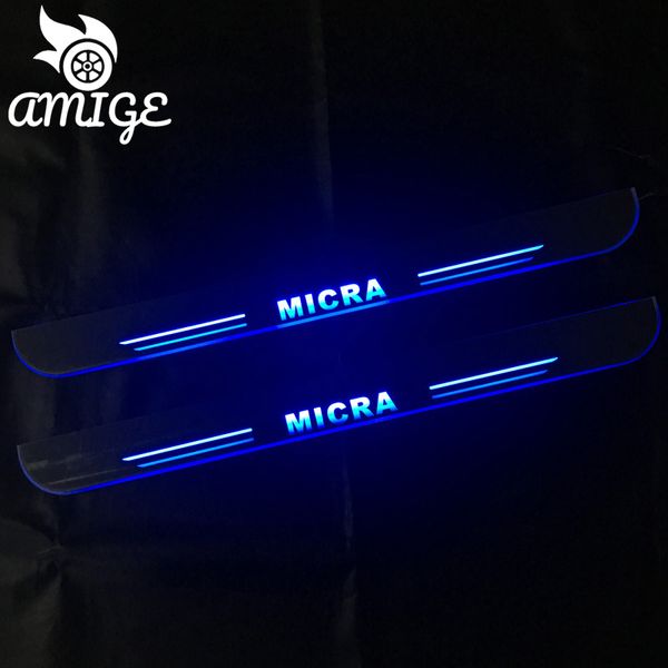 

led car pedal light sill pathway welcome scuff light for micra 2009 - 2020 2020 door moving pedal lights